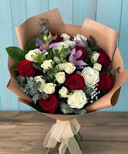 Букет цветов из:  Розы и Альстромерии в Глазуновке