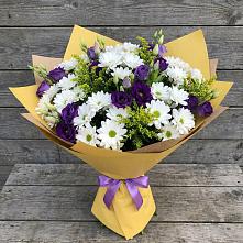 Букет цветов из:  Ирисы, Хризантемы и Ромашки #REPLACE_PRED# Глазуновке