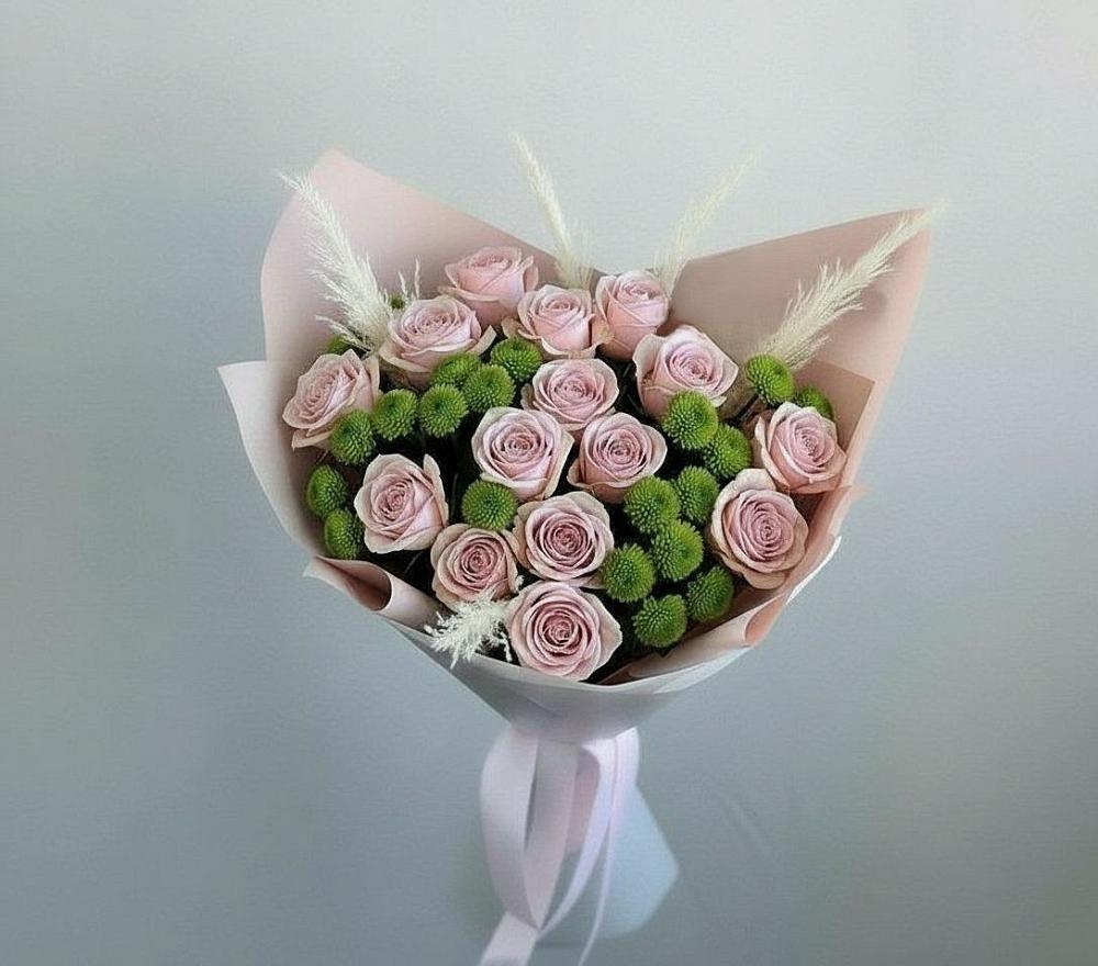 Букет цветов из: Розы и Хризантемы в Глазуновке