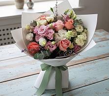 Букет цветов из:  Розы, Лизиантусы и Гвоздики #REPLACE_PRED# Глазуновке