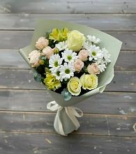 Букет цветов из:  Альстромерии, Розы и Хризантемы в Глазуновке