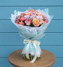 Букет цветов из:  Хризантемы и Розы в Глазуновке