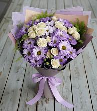 Букет цветов из:  Хризантемы и Розы в Глазуновке